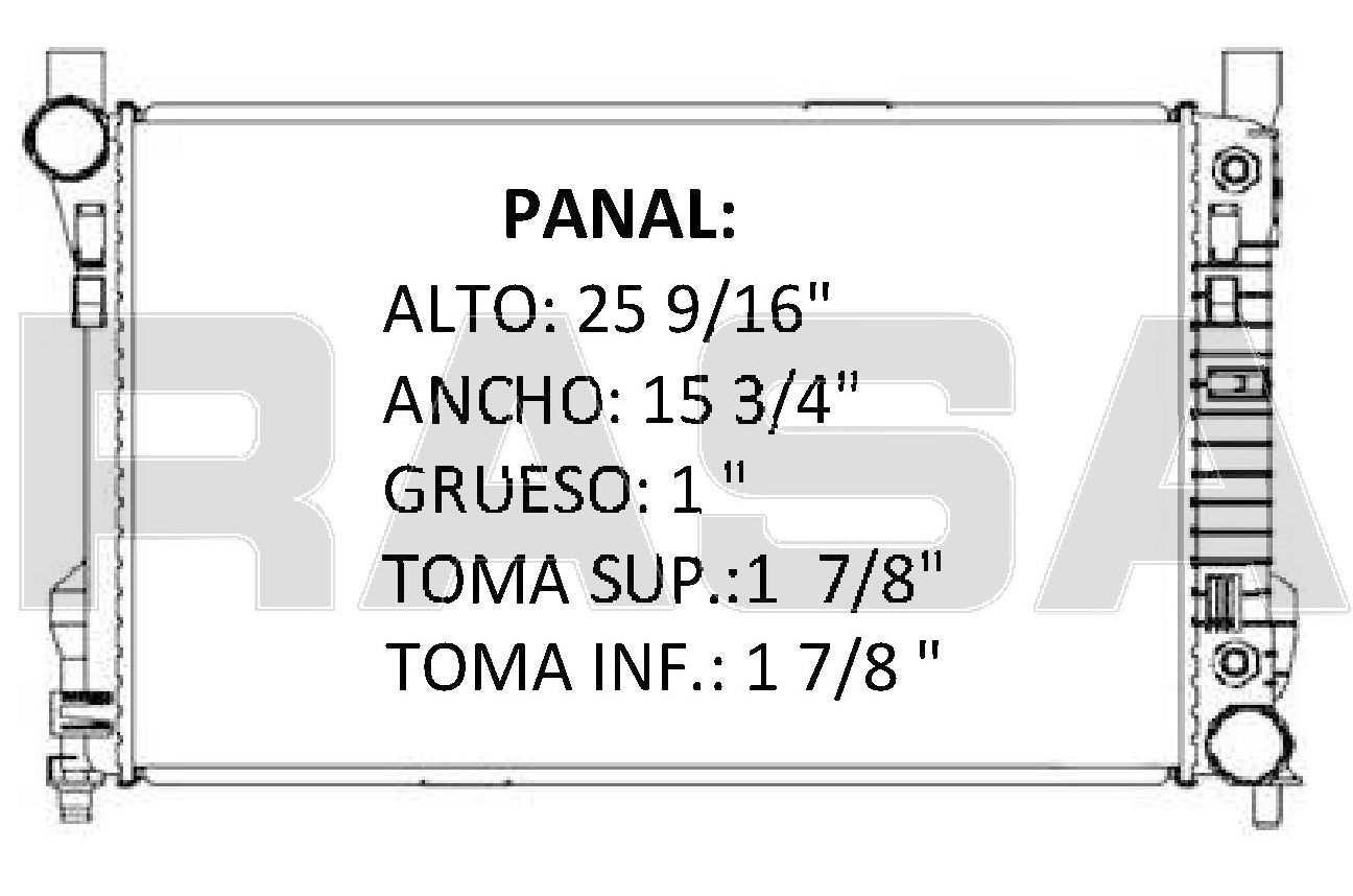 35984 AU RADIADOR ALUMINIO PLASTICO C230,C240,C320 2.6Lts V6 01-05 TRANS:AUTOMATICA RASA