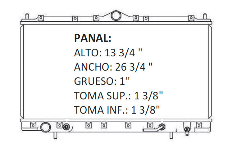 36100 AU RADIADOR ALUMINIO PLASTICO STRATUS V6 2.5 L 95-00 TRANS:AUTOMATICA RASA