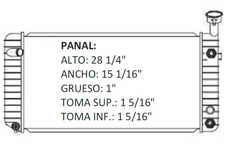 36054 AU RADIADOR ALUMINIO PLASTICO REGAL/LUMINA/GRAN PRIX/ 91-93 V6 3.1L 91-93 TRANS:AUTOMATICA RASA