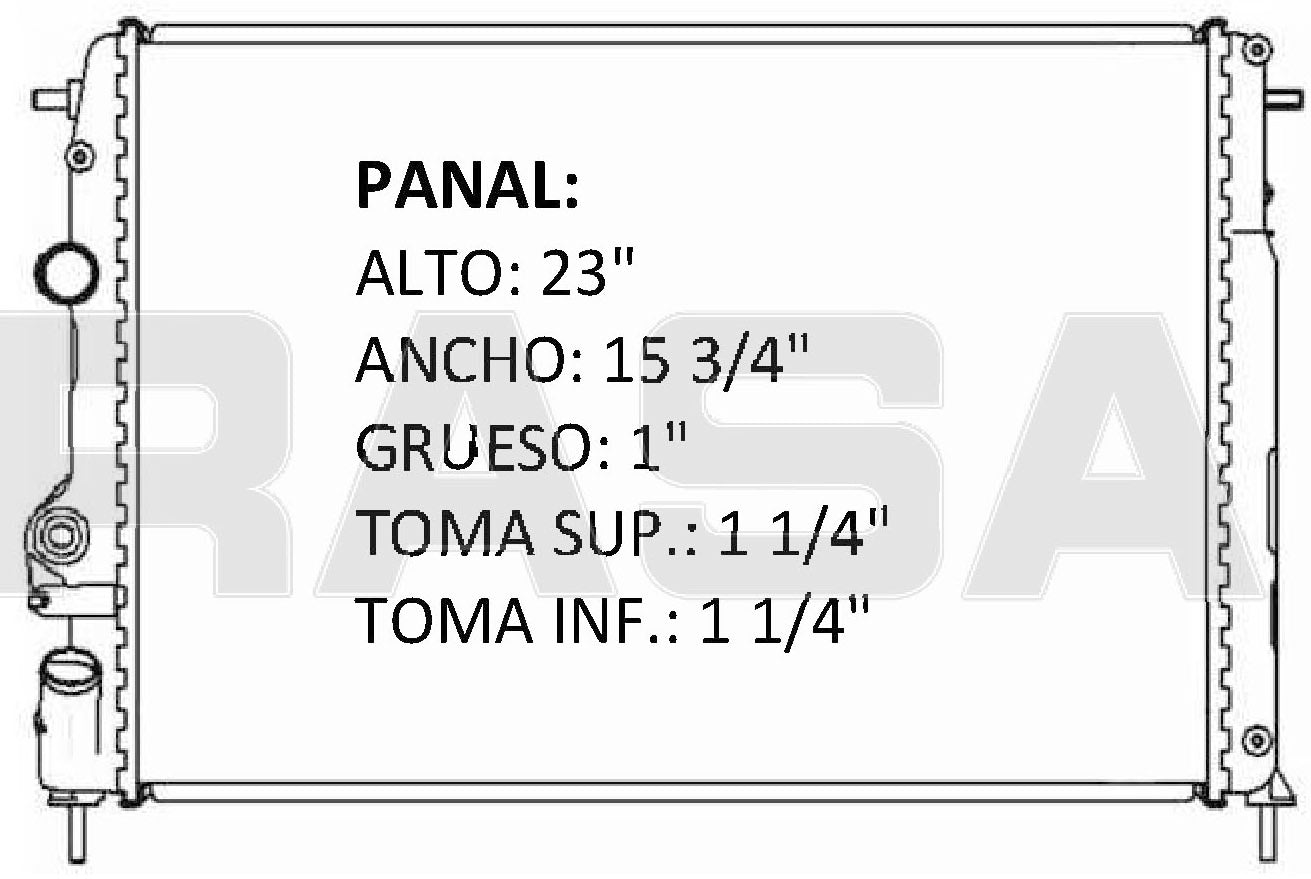 36012 AU M RADIADOR ALUMINIO PLASTICO MEGANE, SCENIC 2.0 Lts 16 VALBULAS. 02-03 MECANICO TRANS:AUTOMATICA RASA