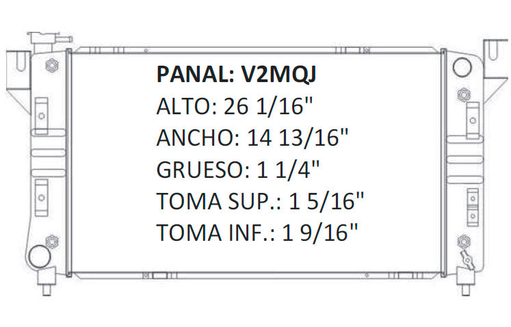 35694 AU M RADIADOR ALUMINIO PLASTICO CARAVAN/GRAND CARAVAN - VOYAGER/GRAND VOYAGER / TOWN & COUNTRY L4/V6 2.4/3.0/3.3/3.8, MECANICO 96-00 TRANS:AUTOMATICA RASA