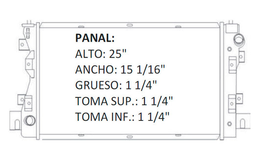 35564 AU RADIADOR ALUMINIO PLASTICO CONCORDE / INTREPID / LHS / NEW YORKER / VISION V6 3.3/3.5 93-97 TRANS:AUTOMATICA RASA