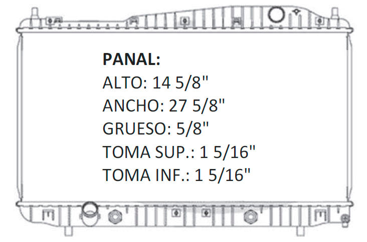 36049 AU RADIADOR ALUMINIO PLASTICO VERONA 2.5 LTS L6 A/T 04-06 TRANS:AUTOMATICA RASA