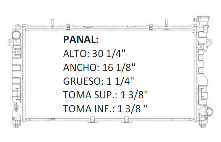 35914 AU RADIADOR ALUMINIO PLASTICO CARAVAN, VOYAGER, TOWN & COUNTRY 2.4 LT. L4 2.4 05-07 TRANS:AUTOMATICA RASA