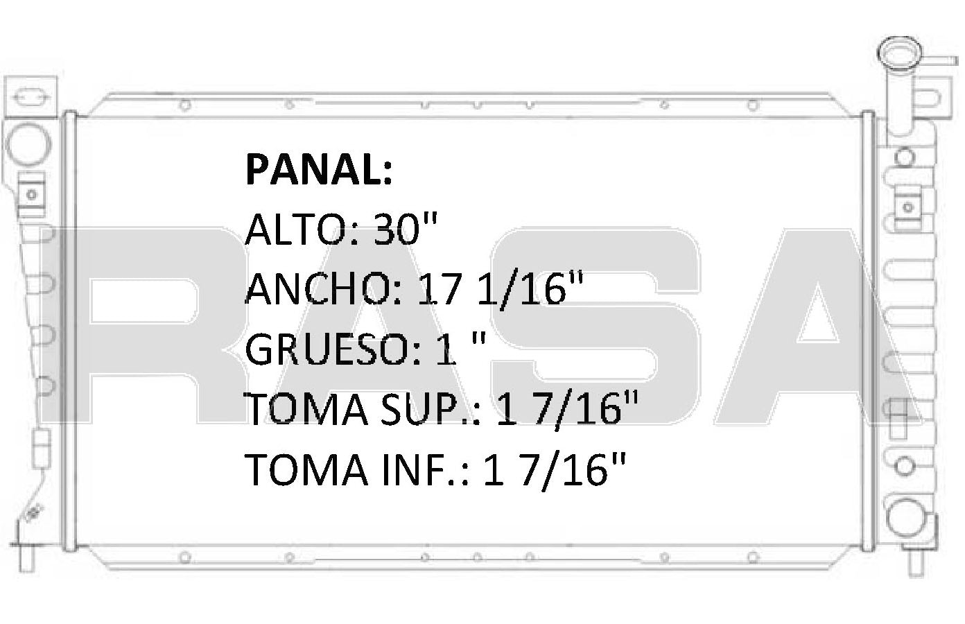 RADIADOR ALUMINO PLASTICO WINDSTAR, 3 Lt V6, 3.8 Lt V6 C/GOLLETE SOLDADO 95-98