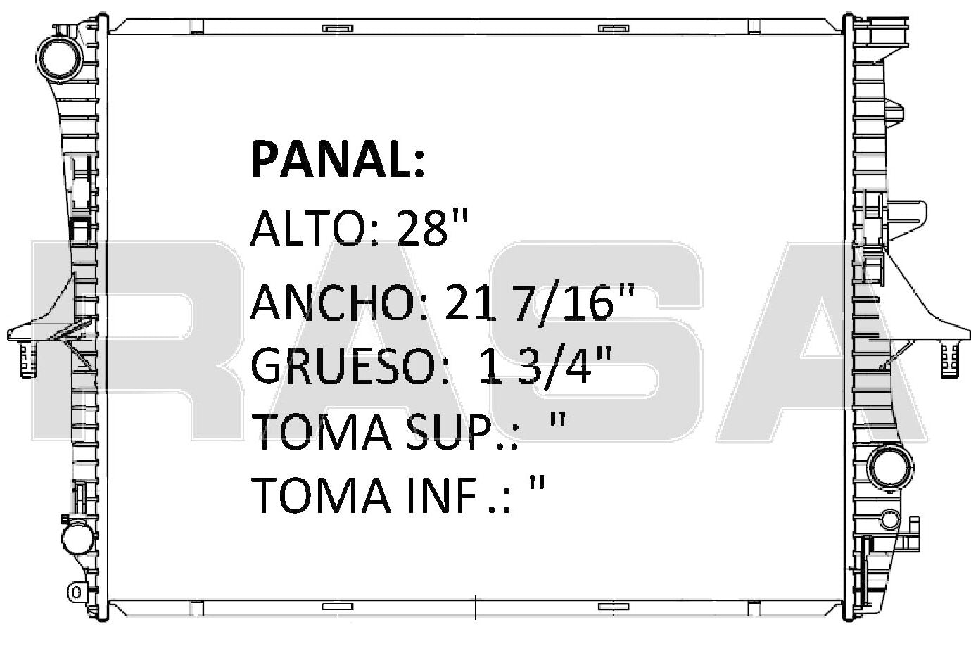 36191 AU RADIADOR ALUMINIO PLASTICO TOUAREG (06-10) / Q7 (07-13) / CAYENNE 03-13 TRANS:AUTOMATICA RASA