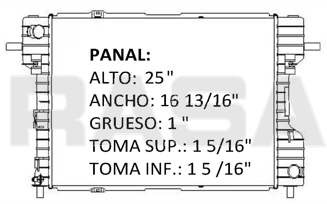 36150 AU RADIADOR ALUMINIO PLASTICO RAD FIVE HUNDRED /MONTEGO / FREESTYLE 05-07 TRANS:AUTOMATICA RASA