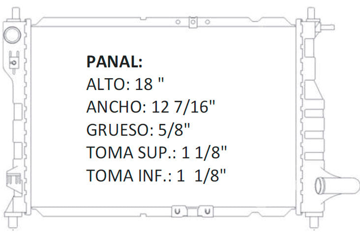 RADIADOR ALUMINO PLASTICO MATIZ 1.0 LTS 01-08.