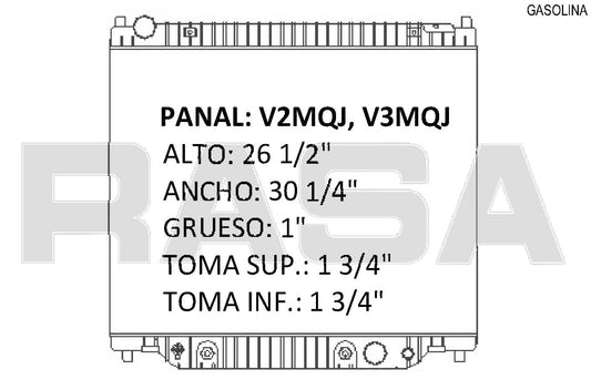 35672 AU RADIADOR ALUMINIO PLASTICO EXCURSION, 5.4 Lt V8 / SUPER DUTY PICKUP, 5.4 Lt V8 F-350, 450, 550, V8-V10 95-99 TRANS:AUTOMATICA RASA