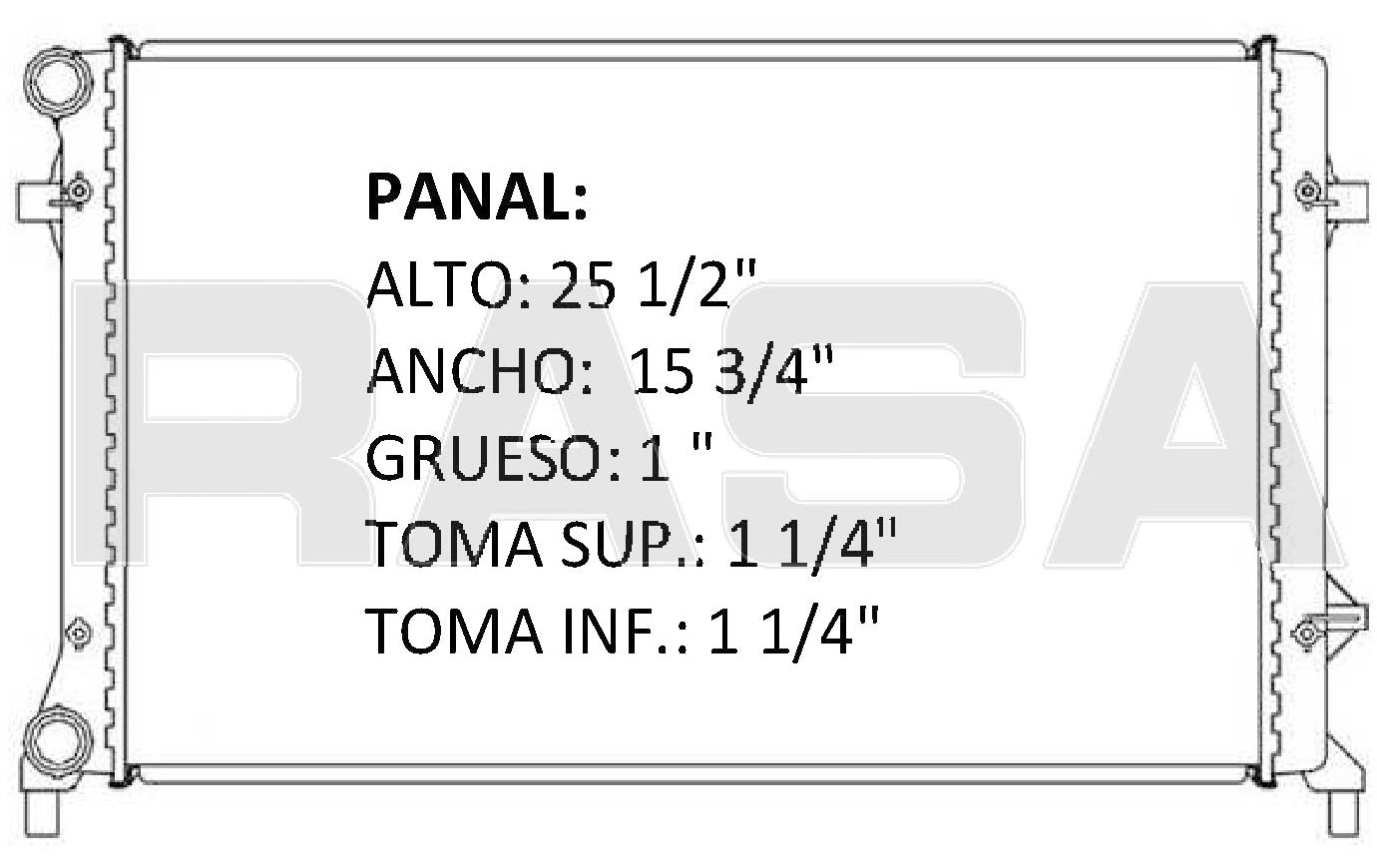 RADIADOR ALUMINIO PLASTICO BORA 06-10 / JETTA AMERICANO(TIPO BORA) 05-10 TUBO MECANICO #RS