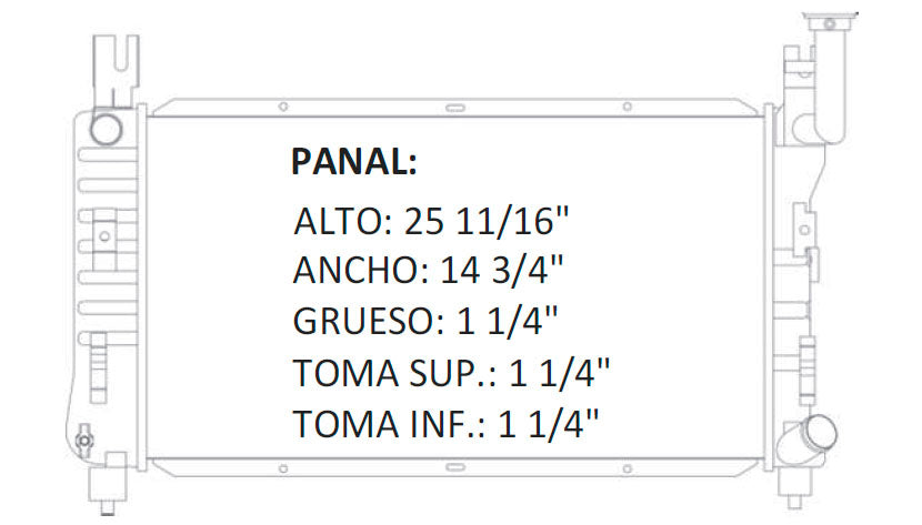 RADIADOR ALUMINO PLASTICO CARAVAN/GRAND CARAVAN - VOYAGER/GRAND L4/V6 2.5/3.7 93-95