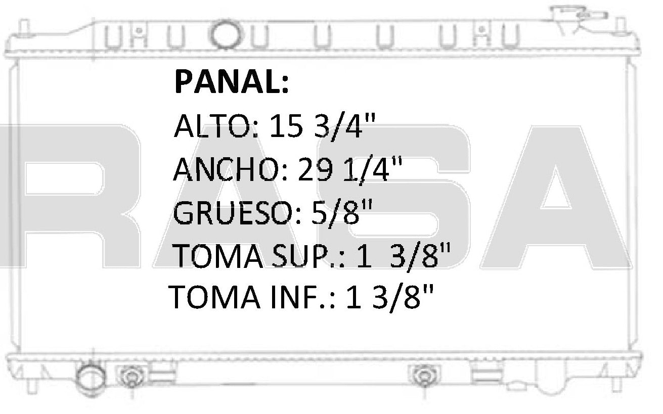 35843 AU RADIADOR ALUMINIO PLASTICO ALTIMA L4 2.5 02-06 TRANS:AUTOMATICA RASA