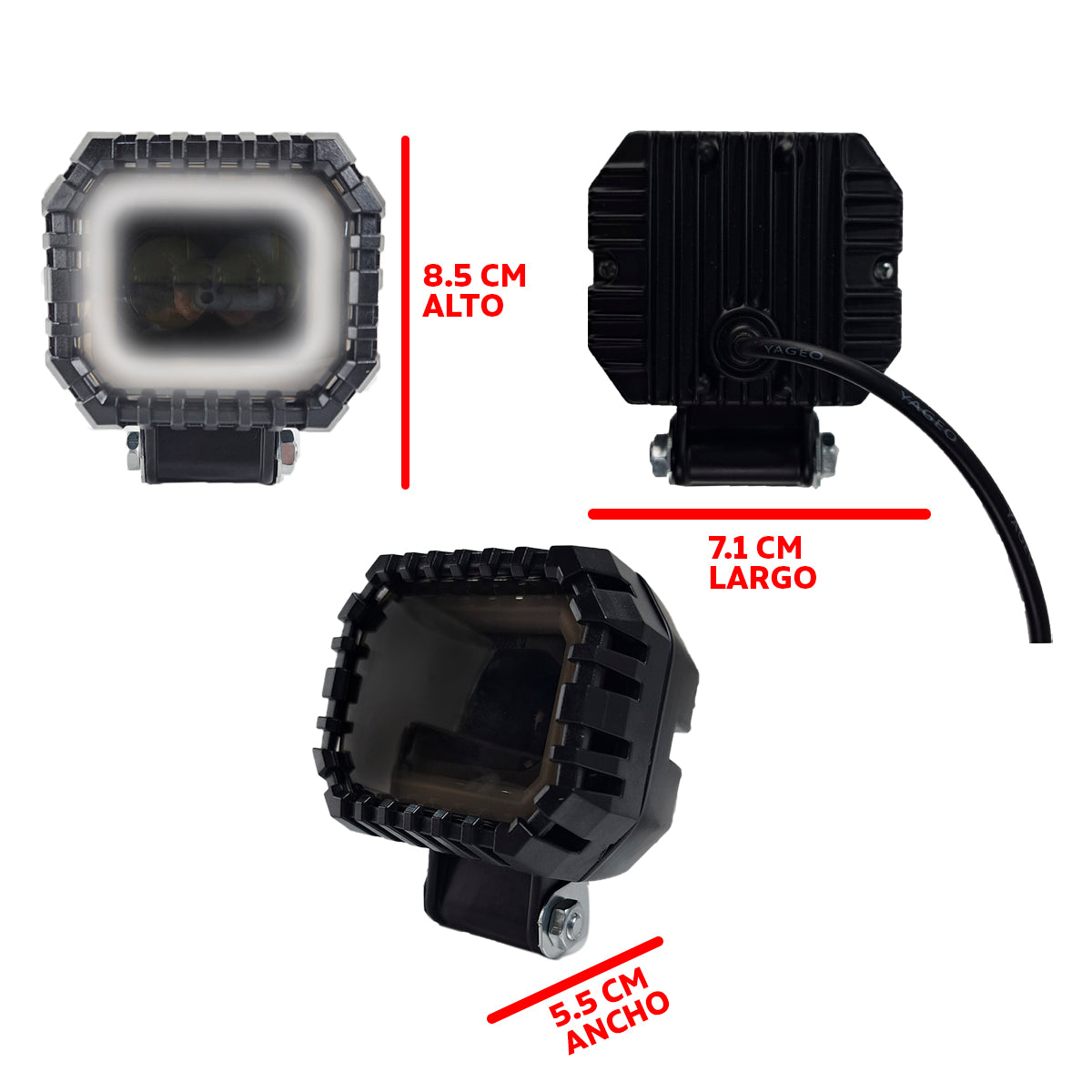 JUEGO DE FAROS AUXILIAR LED CON AREOLA DE ANGEL
