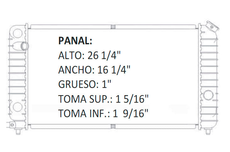 35828 AU RADIADOR ALUMINIO PLASTICO S10/BLAZER /SONOMA/JIMMY V6 4.3 94-95 TRANS:AUTOMATICA RASA