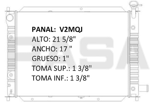 35574 RADIADOR ALUMINIO PLASTICO ESCORT/ZX2 L4 1.9/2.0 SIN AIRE 91-02 RASA