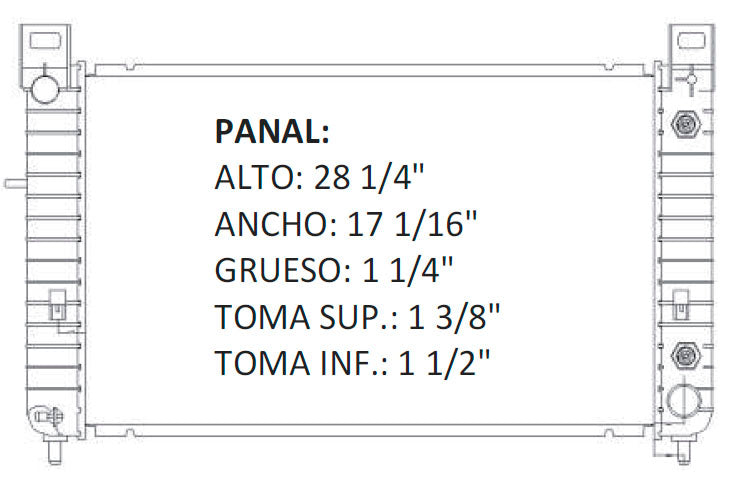 35748 AU RADIADOR ALUMINIO PLASTICO SILVERADO 1500/SIERRA 1500 PICKUPS V6 4.3 99-04 TRANS:AUTOMATICA RASA
