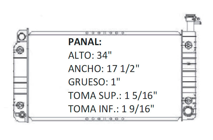 36084 AU RADIADOR ALUMINIO PLASTICO EXPRESS/SAVANA/CHEV VAN 03-09 V8 4.8/6.0L 03-09 TRANS:AUTOMATICA RASA