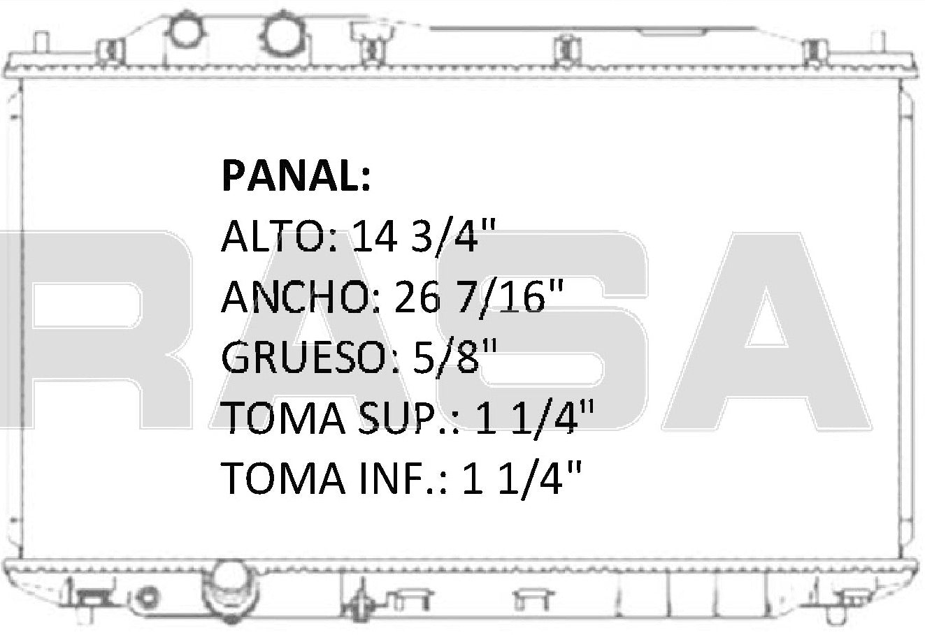 35938 RADIADOR ALUMINIO PLASTICO CIVIC/ ACURA CSX L4 1.8/2.0 26mm 06-10 RASA