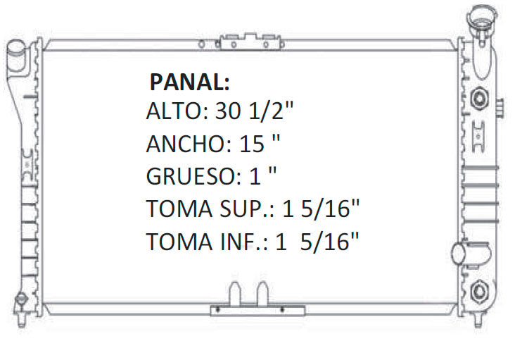 35815 AU RADIADOR ALUMINIO PLASTICO LUMINA / MONTE CARLO / REGAL / CUTLASS SUPREME / GRAND PRIX V6 3.1/3.4/3.8 94-97 TRANS:AUTOMATICA RASA