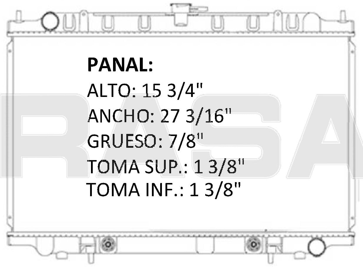 36029 AU RADIADOR ALUMINIO PLASTICO MAXIMA/ INFINITY I30 95-00 TRANS:AUTOMATICA RASA