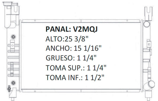 35677 AU M RADIADOR ALUMINIO PLASTICO CARAVAN/GRAND CARAVAN - VOYAGER/GRAND VOYAGER / TOWN & COUNTRY L4/V6 2.5/3.3/3.8, MECANICO 93-95 TRANS:AUTOMATICA RASA
