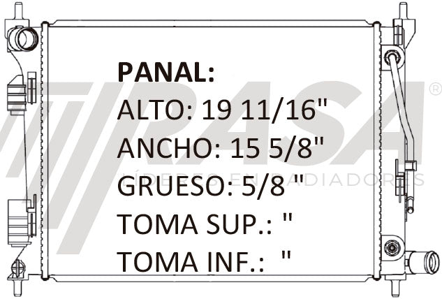 36205 AU RADIADOR ALUMINIO PLASTICO ATTITUDE / RIO (12-16) 12-14 TRANS:AUTOMATICA RASA