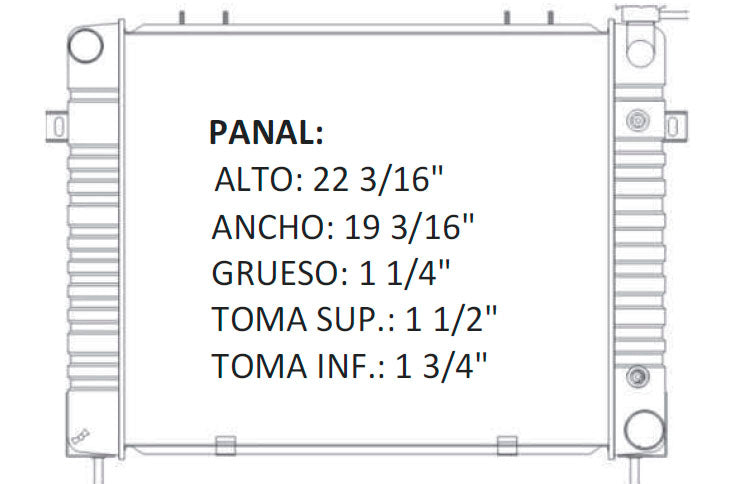 RADIADOR ALUMINO PLASTICO GRAND CHEROKEE 8 CIL. LAREDO, ORVIS, 4 Lt 93-97