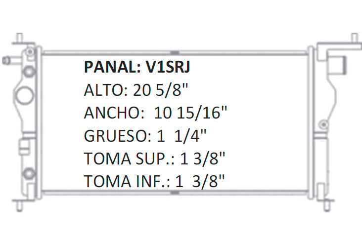 RADIADOR ALUMINO PLASTICO CHEVY POP SWING, JOY L4 1.6 95-05