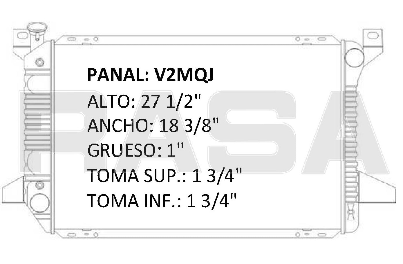 35410 AU RADIADOR ALUMINIO PLASTICO BRONCO / F SERIES PICKUPS V8 5.0/5.8 F150, F250 ,F351 85-97 TRANS:AUTOMATICA RASA