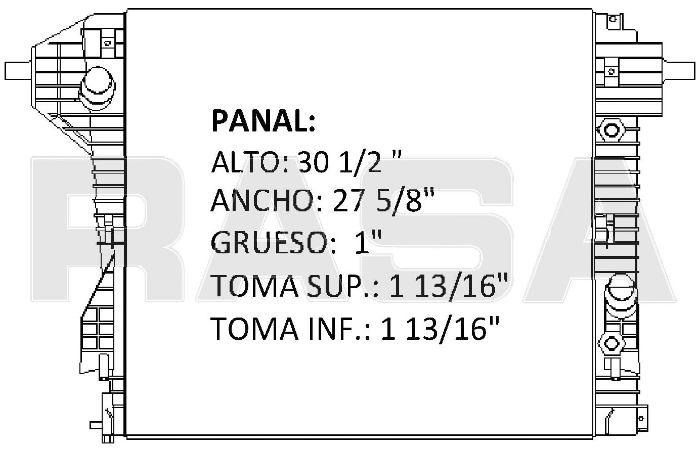36131 RADIADOR ALUMINIO PLASTICO F-250 SUPER DUTY 08-10 RASA