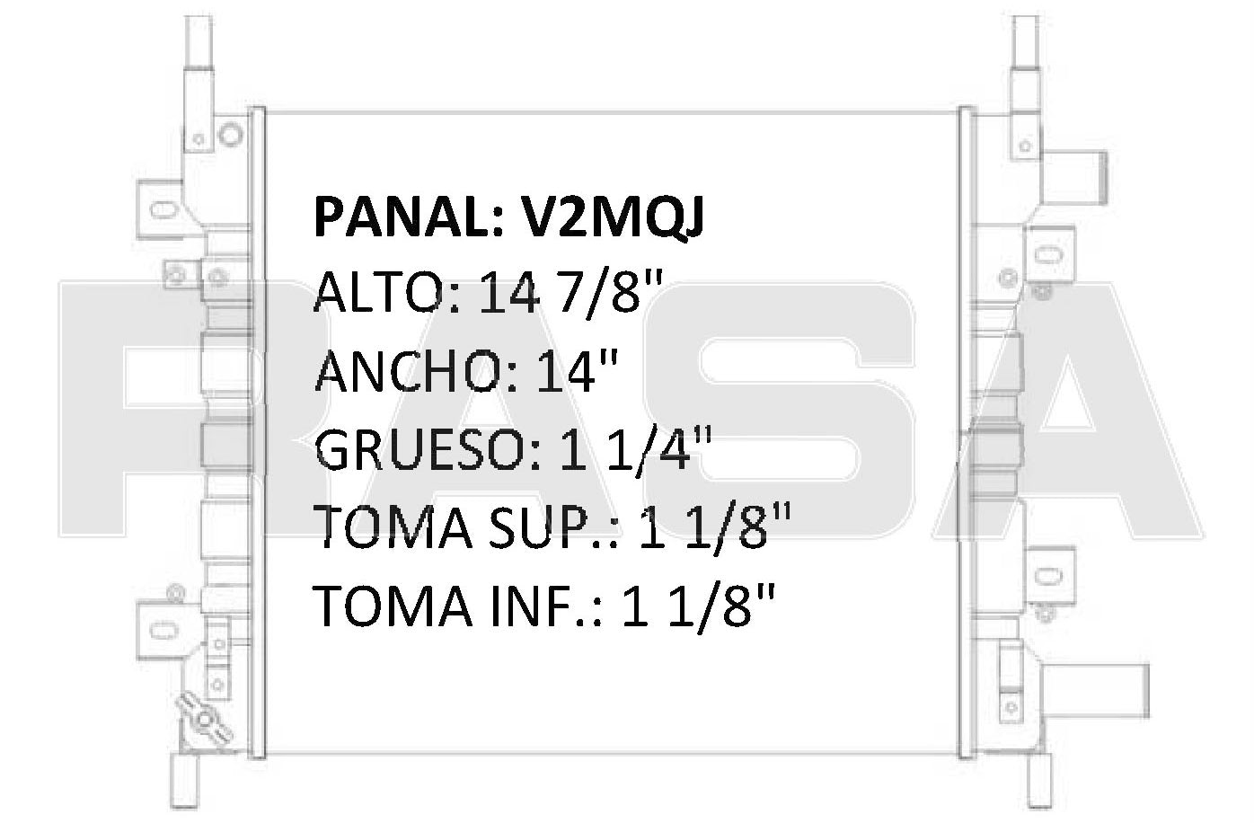 RADIADOR ALUMINO PLASTICO FORD KA 1.3L C/A 99
