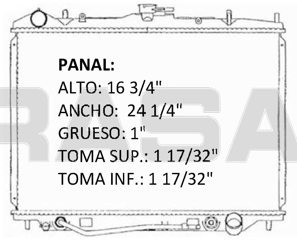 35948 AU RADIADOR ALUMINIO PLASTICO ISUZU AMIGO/RODEO/HONDA V6 3.2L 98-04 TRANS:AUTOMATICA RASA
