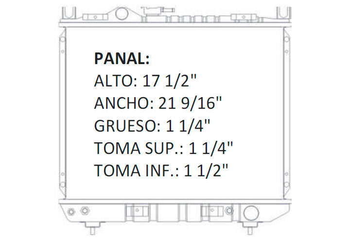 35592 AU RADIADOR ALUMINIO PLASTICO DAKOTA L4/V6 2.5/3.9 87-96 TRANS:AUTOMATICA RASA