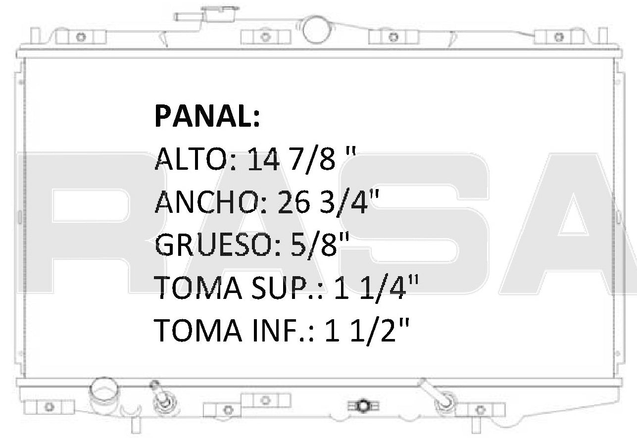 35818 AU RADIADOR ALUMINIO PLASTICO ACCORD, CIVIC/ACCURA CL V6 2.7/3.0 95-99 TRANS:AUTOMATICA RASA