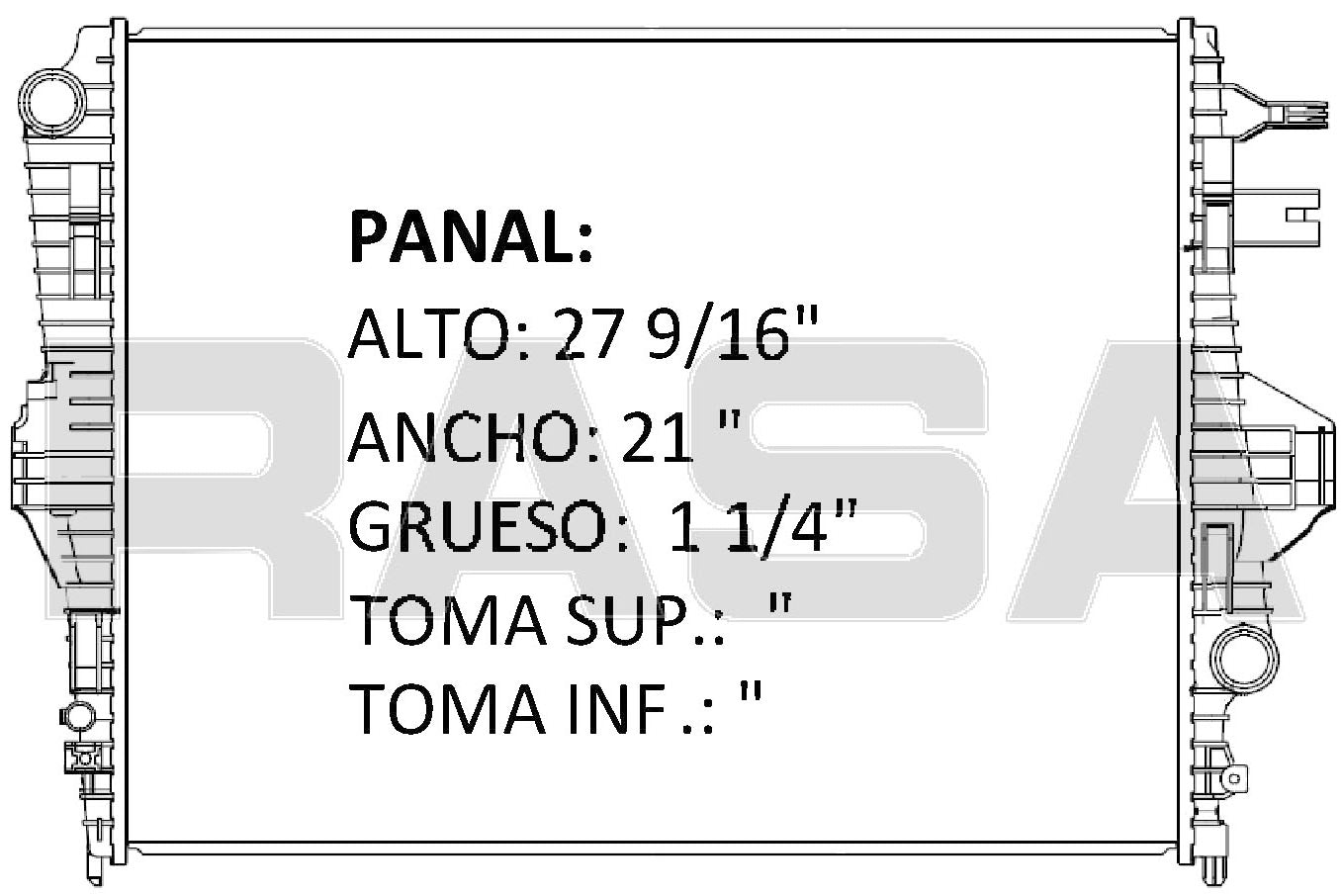 36192 AU RADIADOR ALUMINIO PLASTICO TOUAREG (11-15) / CAYENNE (11-) 11-15 TRANS:AUTOMATICA RASA