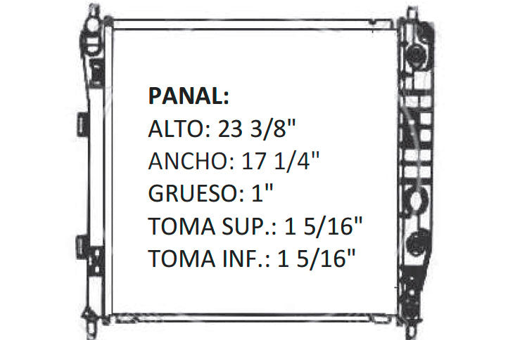 RADIADOR ALUMINO PLASTICO CORVETTE 07-11 V8 6.0/7.0L