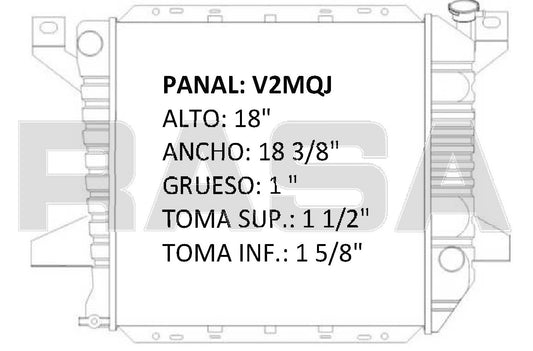 35624 AU RADIADOR ALUMINIO PLASTICO RANGER L4 2.3 95-97 TRANS:AUTOMATICA RASA