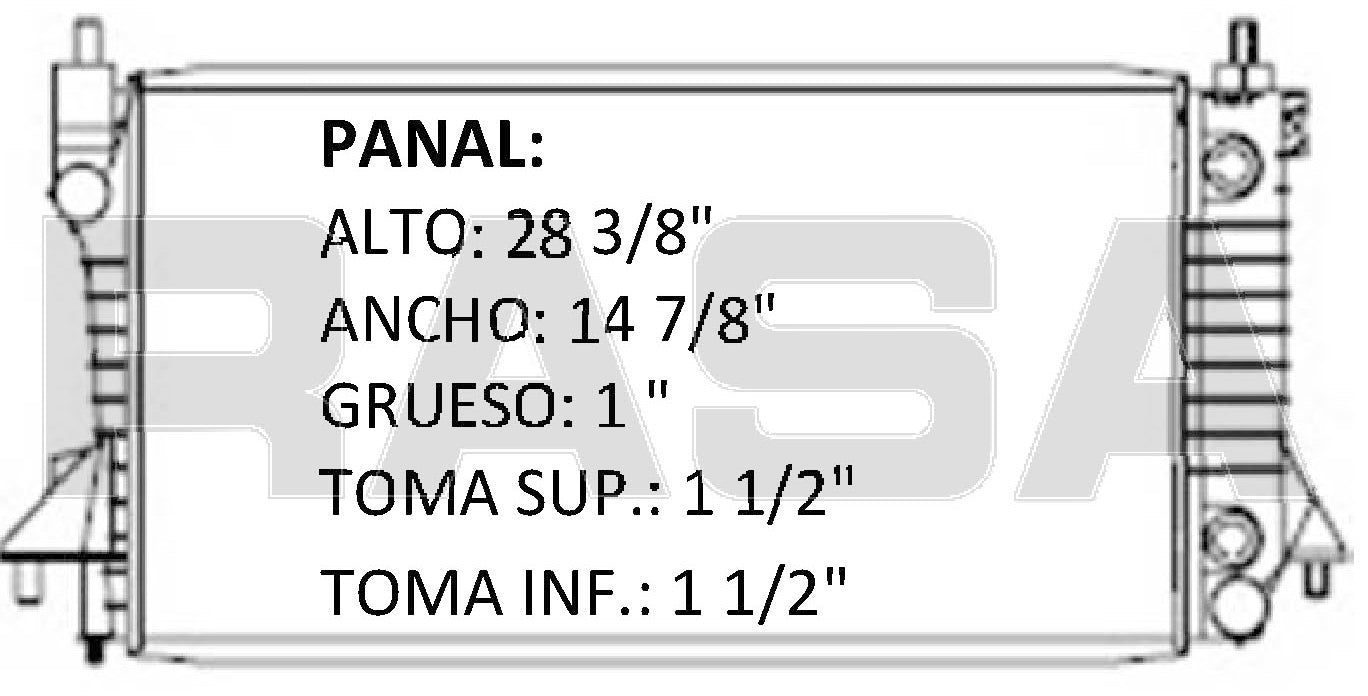 36062 AU RADIADOR ALUMINIO PLASTICO TAURUS/SABLE 96-07 V6 3.0L 96-07 TRANS:AUTOMATICA RASA