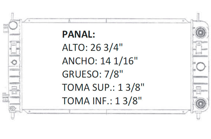 35946 AU RADIADOR ALUMINIO PLASTICO MALIBU / PONTIAC G6 V6 3.5 04-07 TRANS:AUTOMATICA RASA