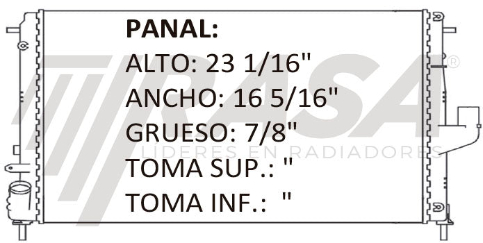 36206 AU M RADIADOR ALUMINIO PLASTICO DUSTER (12-14), STEPWAY (15) 12-15 MECANICO TRANS:AUTOMATICA RASA