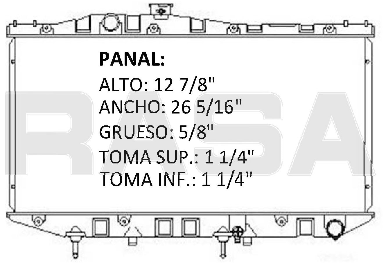 36025 AU RADIADOR ALUMINIO PLASTICO CAMRY 2.0 LTS L4 87-92 TRANS:AUTOMATICA RASA