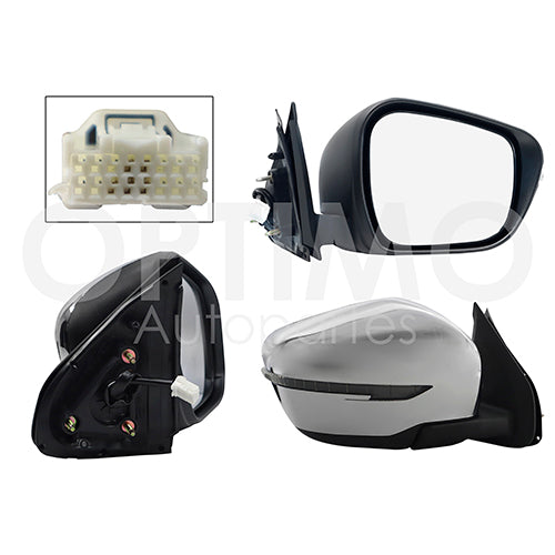 ESPEJO NISSAN PU NP300/ FRONTIER 16-22 ELECT CROM C/LUZ DIRECCIONAL DER #OP