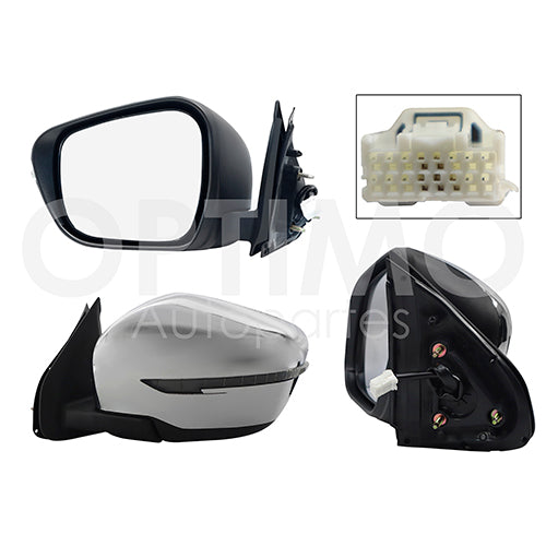 ESPEJO NISSAN PU NP300/ FRONTIER 16-22 ELECT CROM C/LUZ DIRECCIONAL IZQ #OP