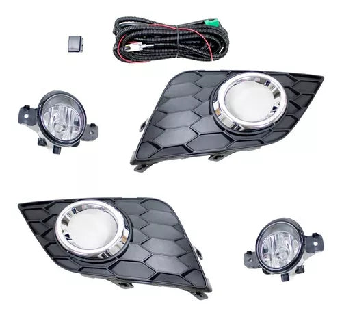 FARO NIEBLA SENTRA 16-19 LINEA NUEVA C/PARRILLA FILO CROM JGO #OP