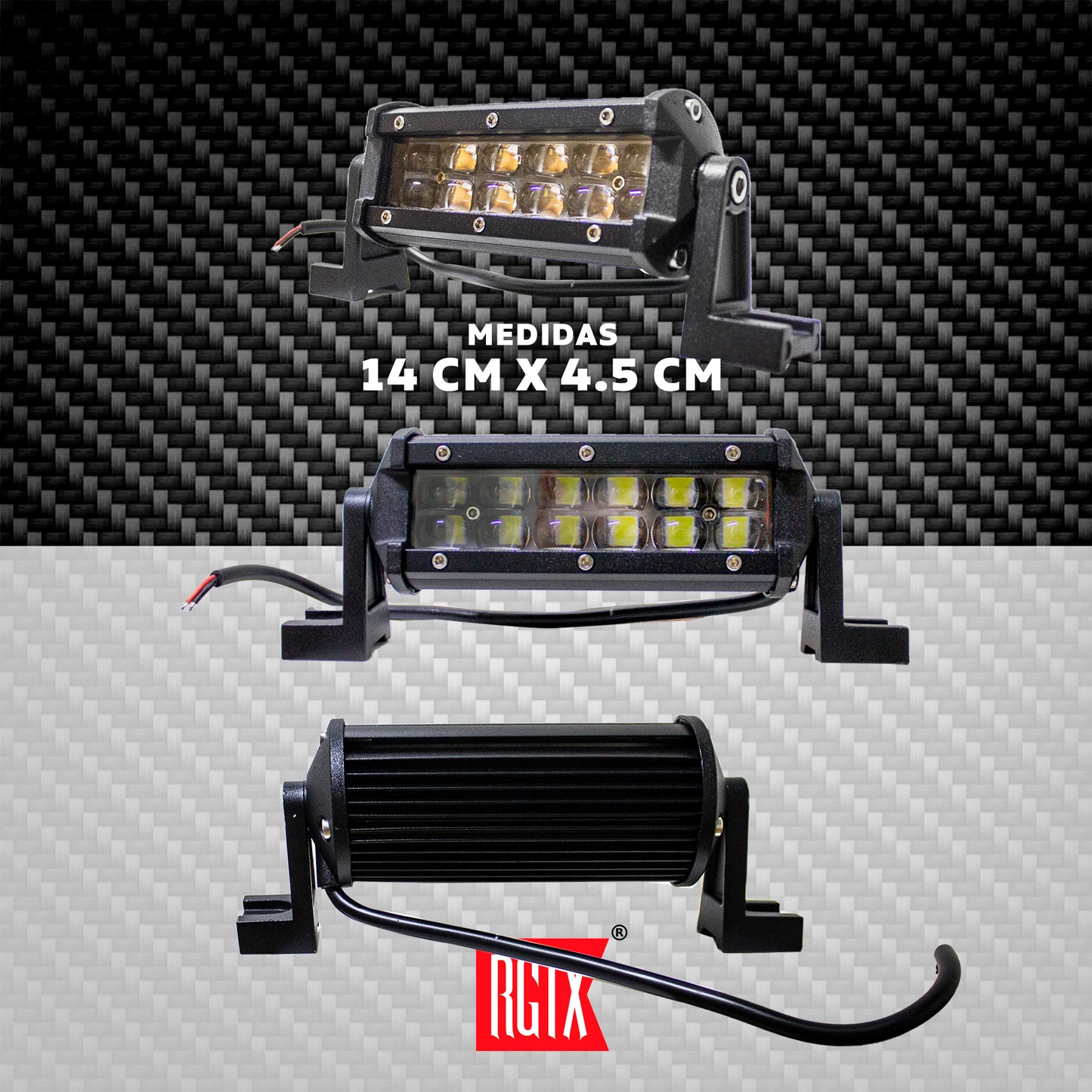BARRA 12 LED C/LUPAS (14cmX4.5cm) #OP