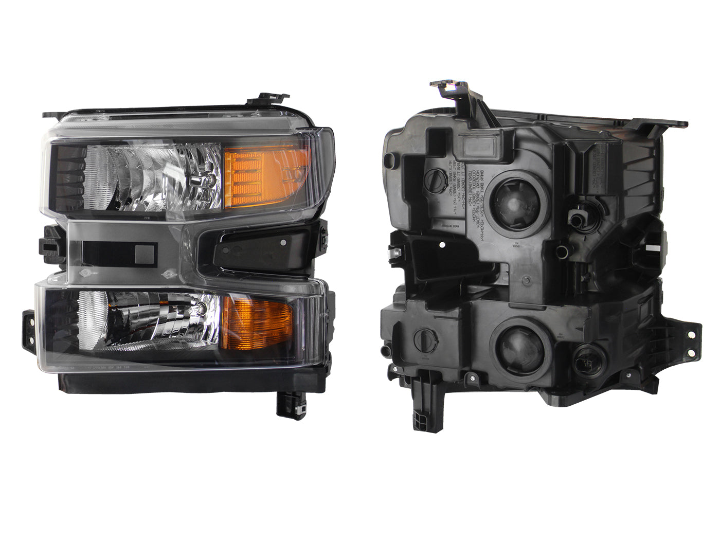 FARO CHEVROLET PU SILVERDO F/NEGRO C/MICA AMBAR DIFORZA 2019-2021 #OP IZQ