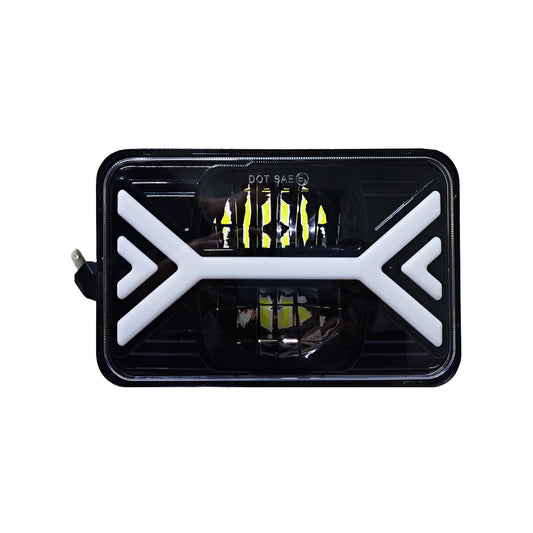 UNIDAD 4556 LED ALTA Y BAJA DRL BLANCA Y AMBAR TIPO FLECHA #OP