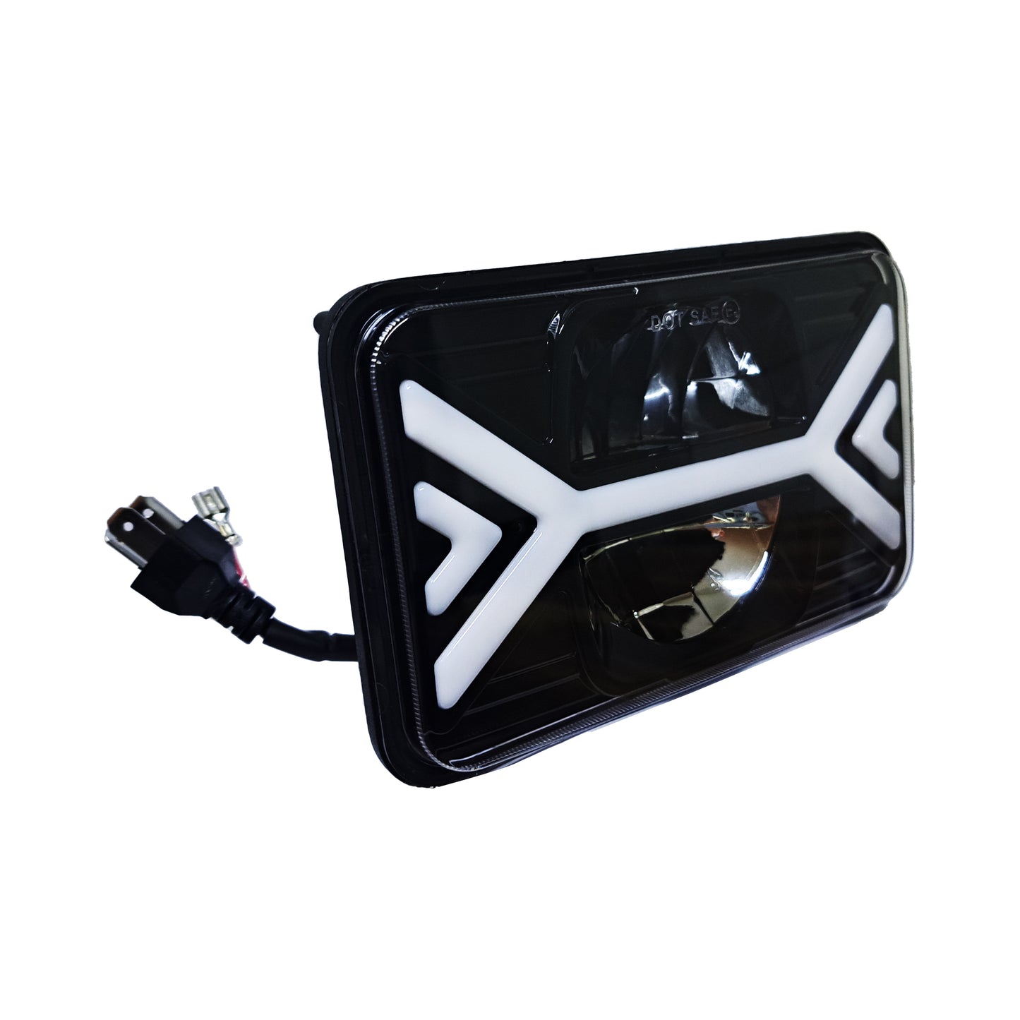 UNIDAD 4556 LED ALTA Y BAJA DRL BLANCA Y AMBAR TIPO FLECHA #OP