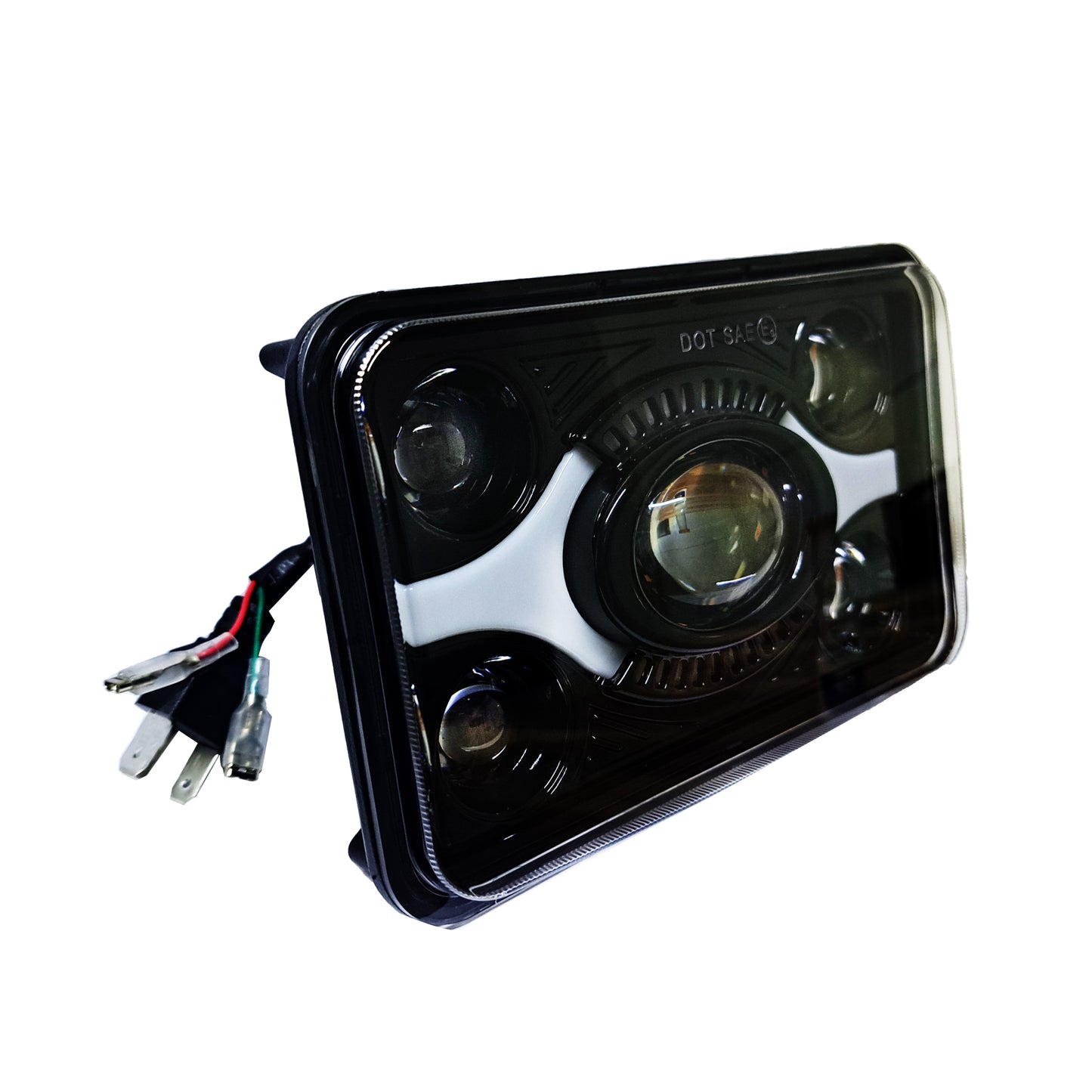 UNIDAD 4656 LED ALTA Y BAJA DRL BLANCA Y AMBAR 6 LED LUPA #OP