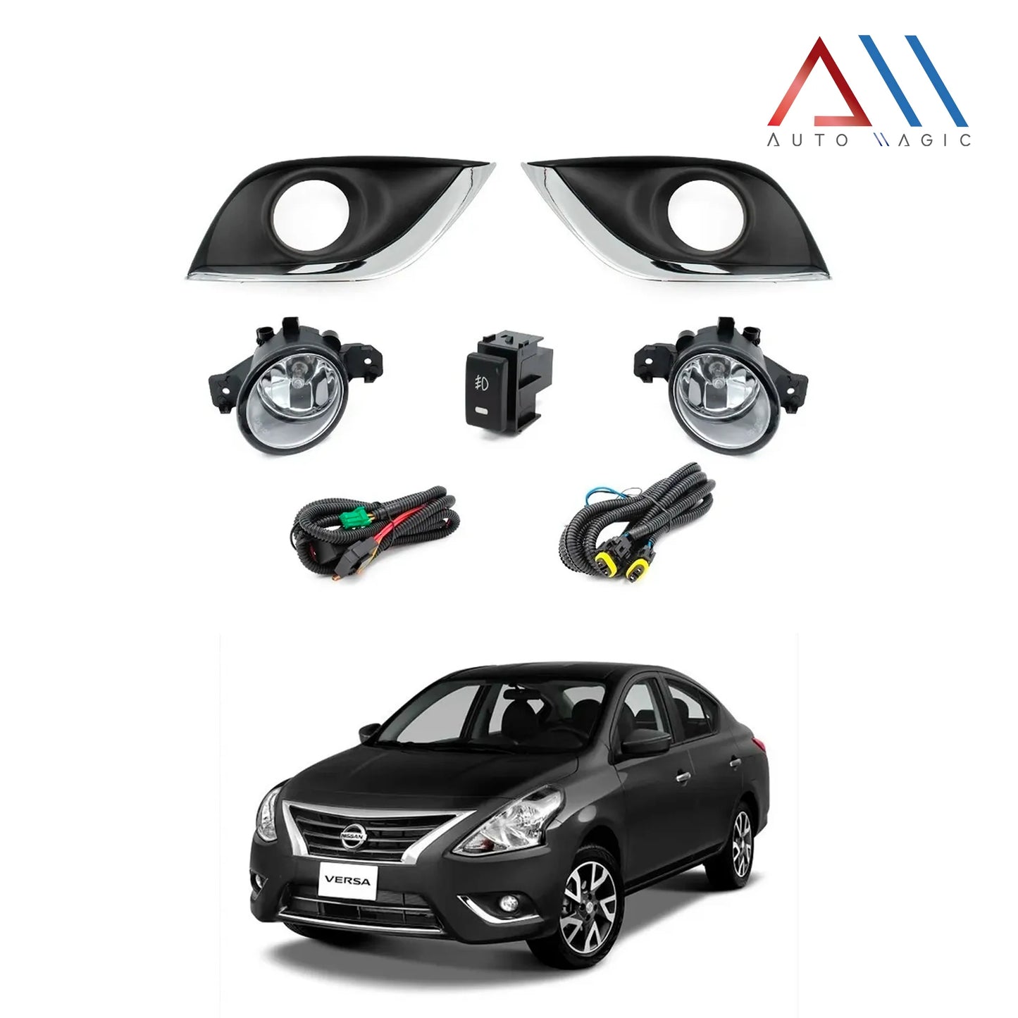 FAROS DE NIEBLA, CON REJILLAS Y CABLEADO UNIVERSAL CON SWITCH VERSA CON FOCOS 15-18 #AM